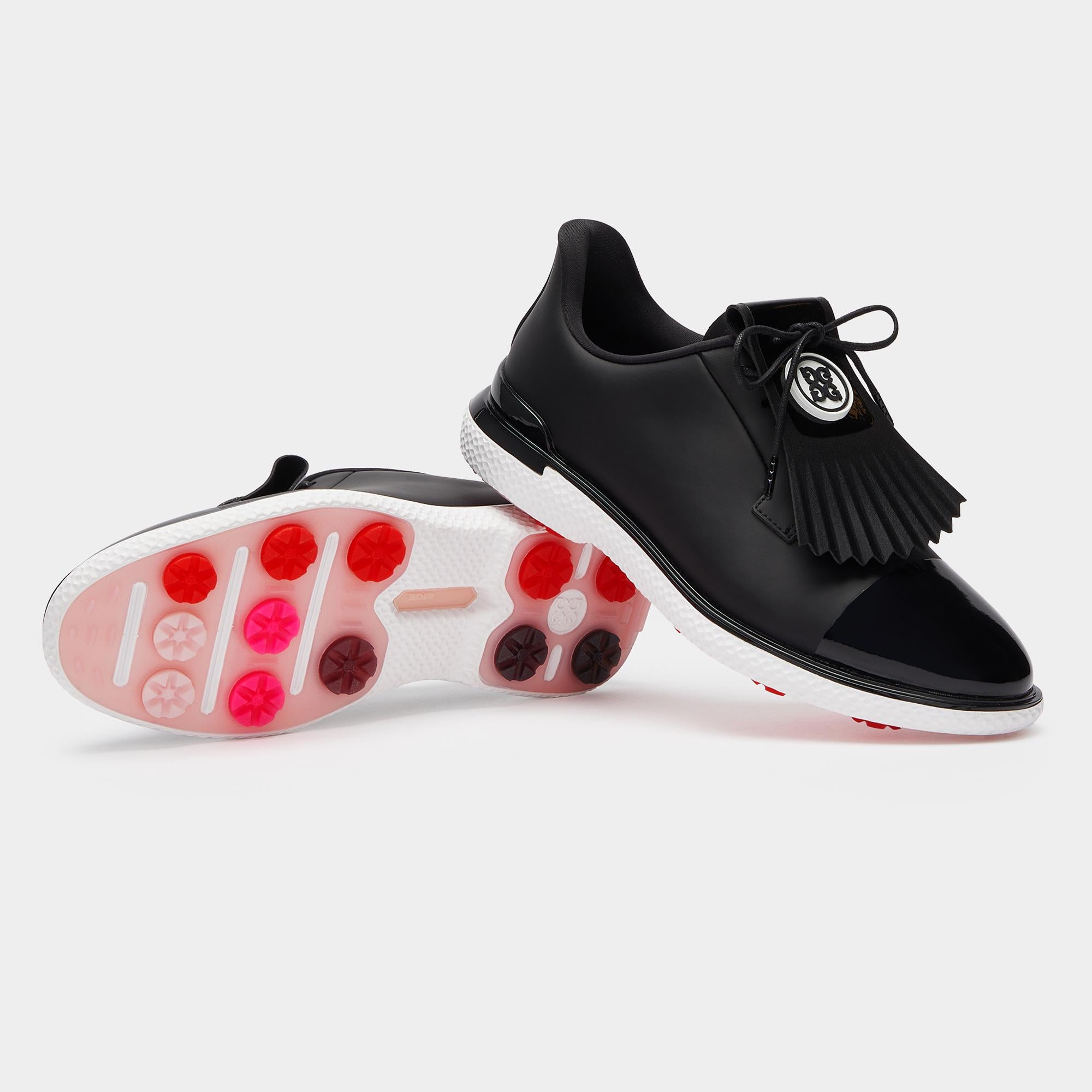 G/FORE Gallivan2r Side Stripe Kiltie Ladies Golf Shoes Onyx
